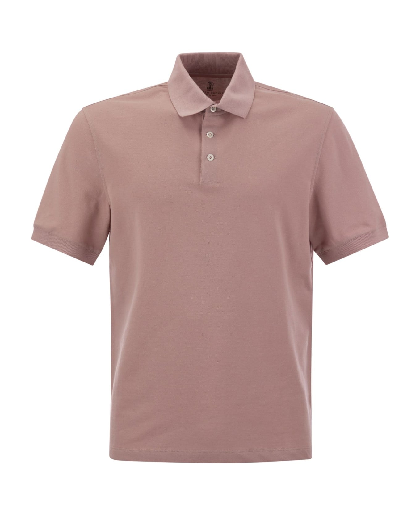 BRUNELLO CUCINELLI MEN'S ROSE POLO SHIRT