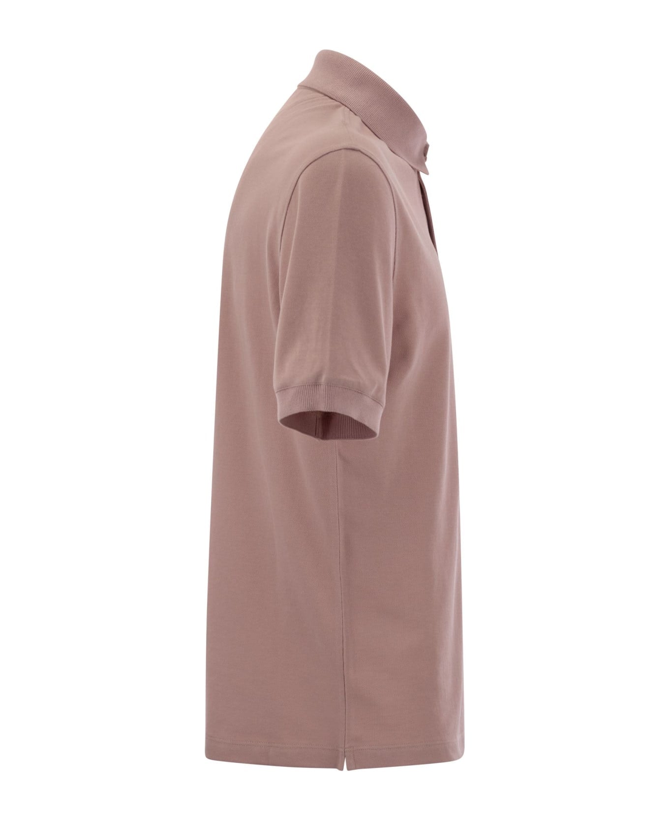BRUNELLO CUCINELLI MEN'S ROSE POLO SHIRT