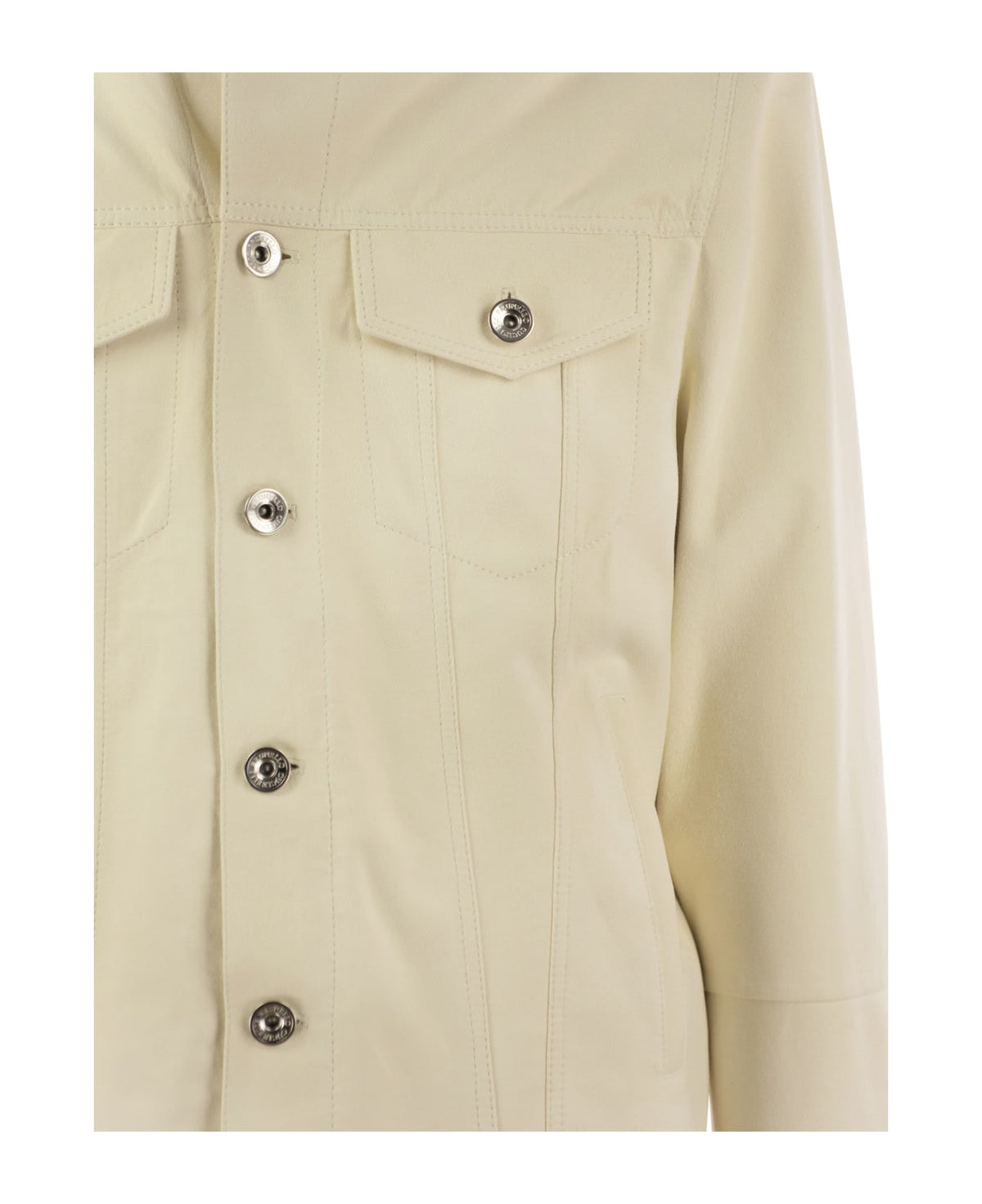 BRUNELLO CUCINELLI MEN'S CREAM TAILORED COTTON JACKET