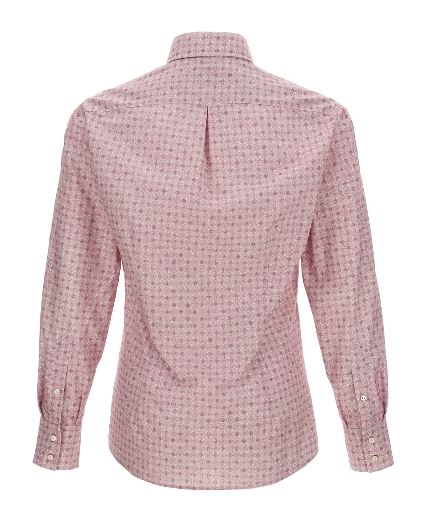BRUNELLO CUCINELLI MEN'S ROSE PATTERNED BUTTON-UP SHIRT