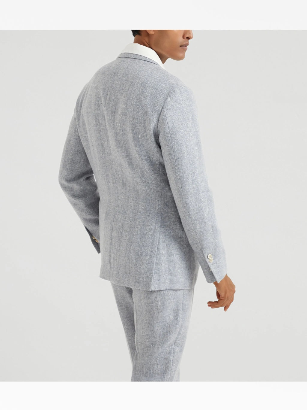 BRUNELLO CUCINELLI MEN'S HERRINGBONE SILK LINEN BLAZER