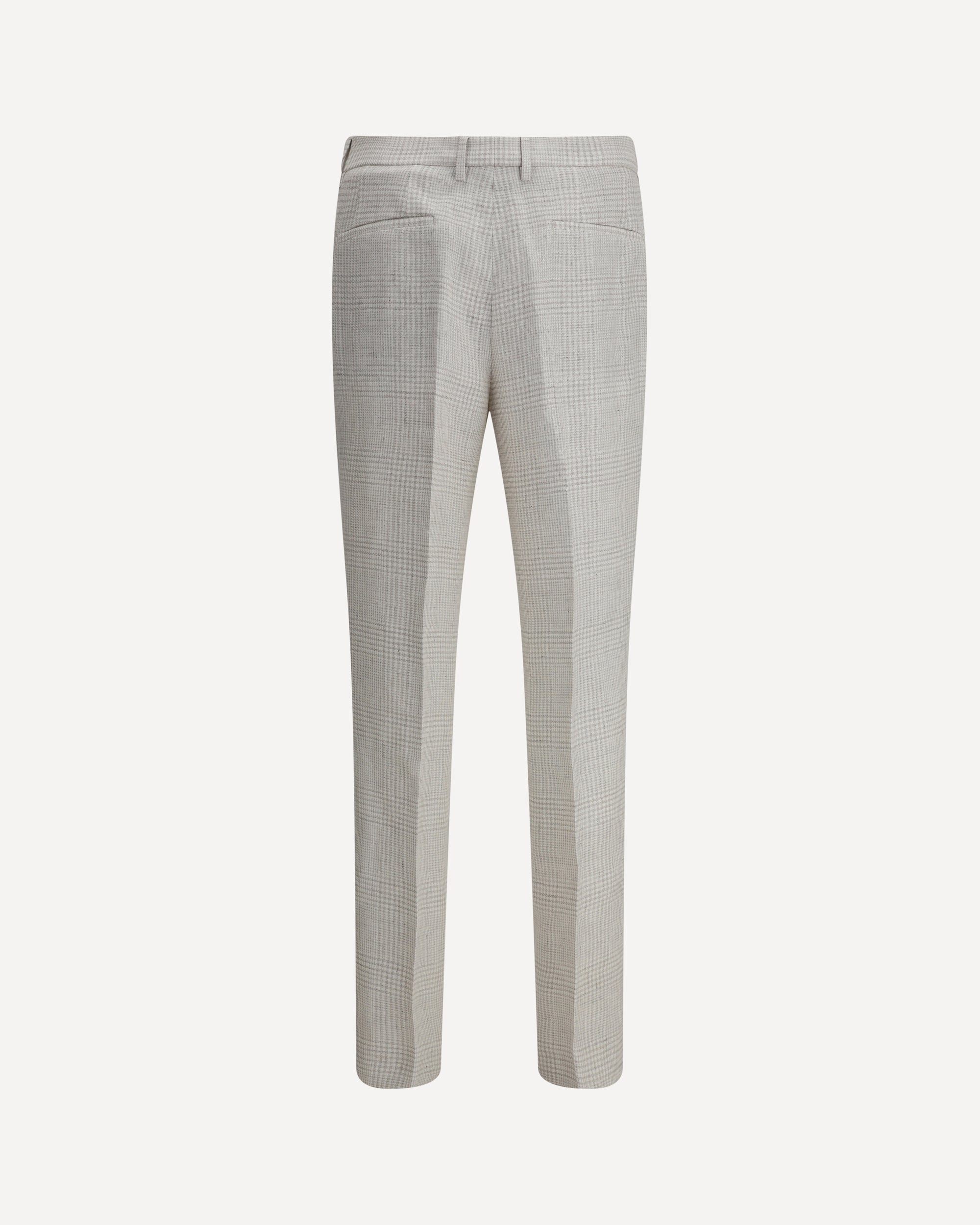 BRUNELLO CUCINELLI MEN'S GRAY LINEN WOOL TAILORED TROUSERS