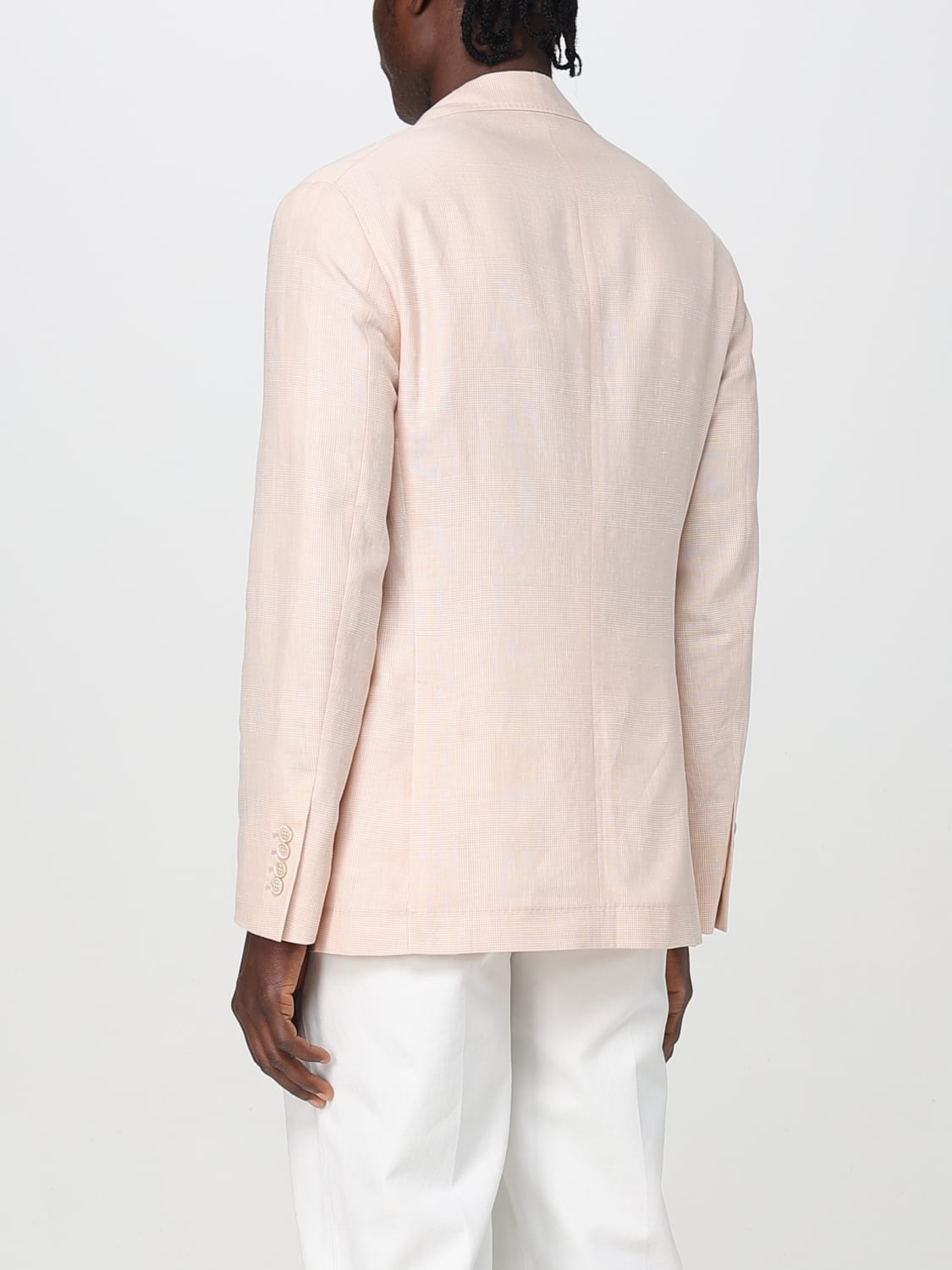 BRUNELLO CUCINELLI MEN'S CHERRY BLOSSOM WOOL LINEN BLAZER
