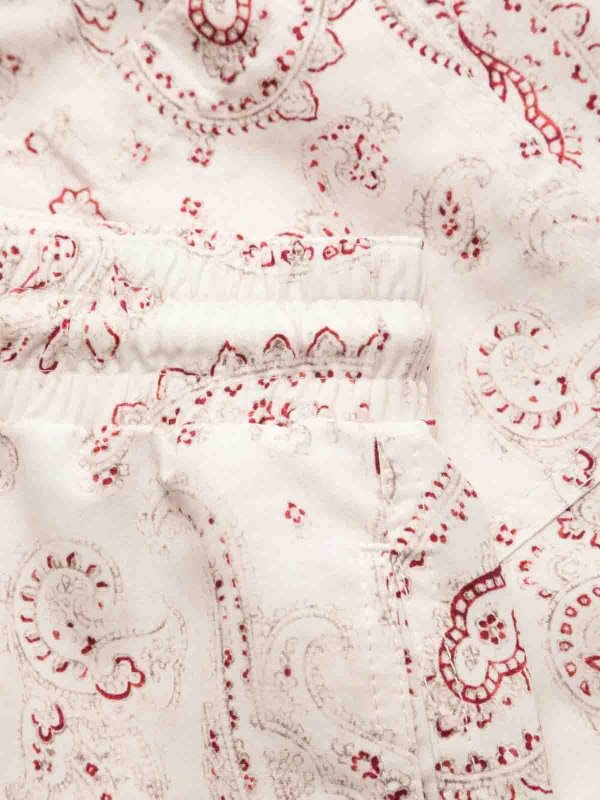 BRUNELLO CUCINELLI MEN'S RED PAISLEY PATTERNED SHORTS