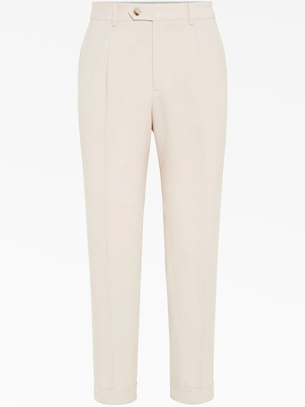 BRUNELLO CUCINELLI MEN'S CHERRY BLOSSOM LINEN TAILORED TROUSERS