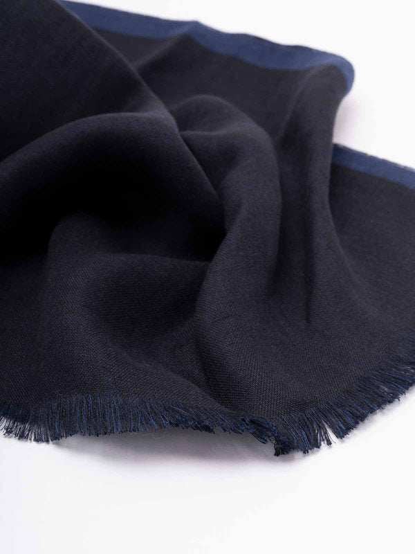 BRUNELLO CUCINELLI MEN'S NAVY LINEN SCARF