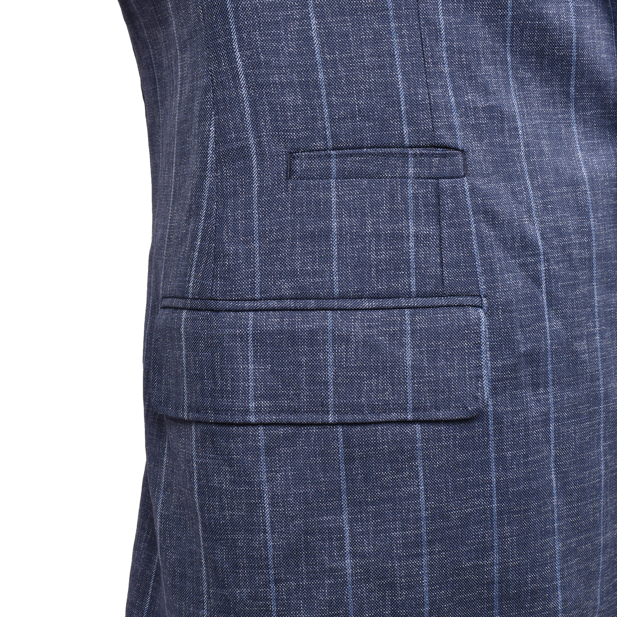 BRUNELLO CUCINELLI MEN'S BLUE VIRGIN WOOL SUIT