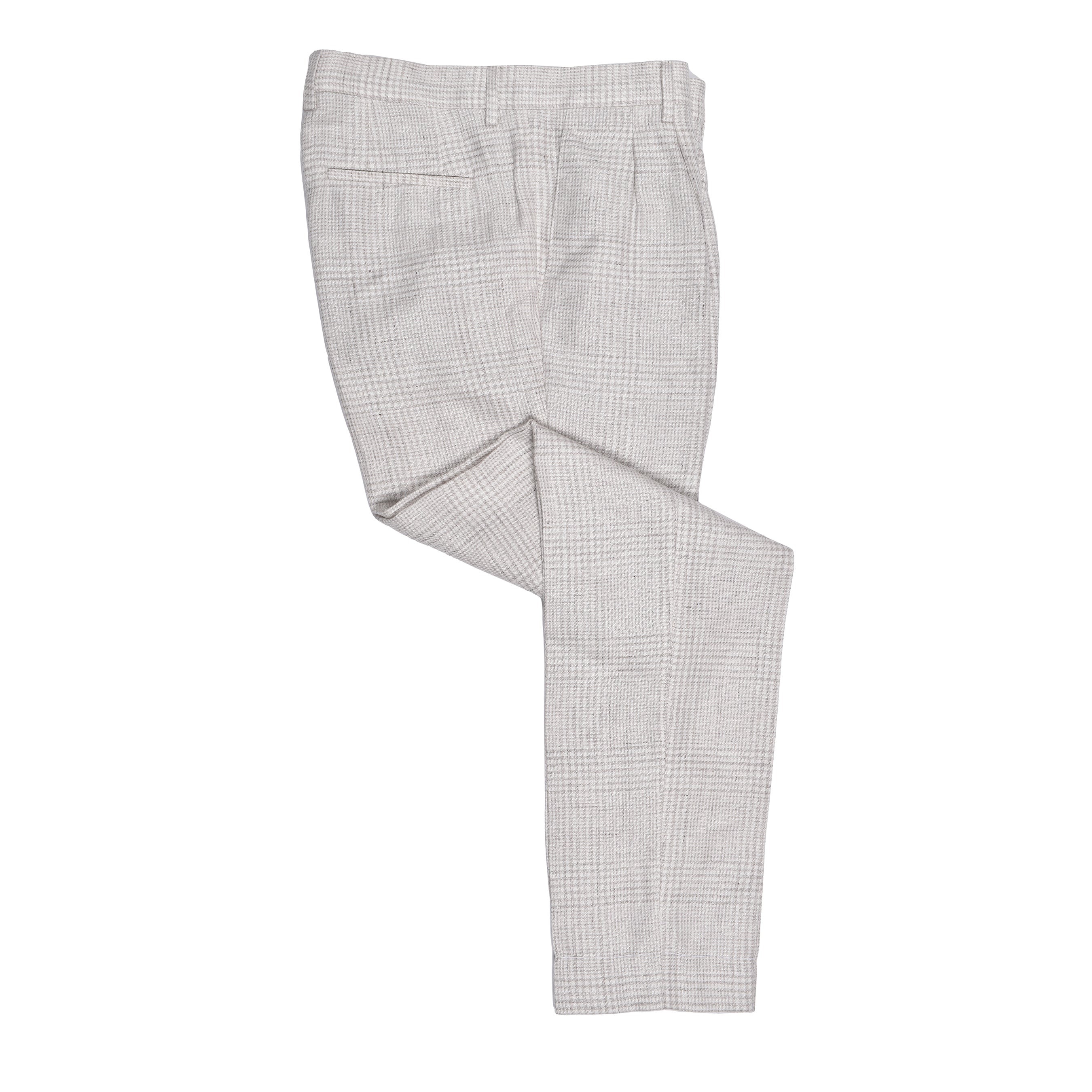 BRUNELLO CUCINELLI MEN'S LIGHT PLAID LINEN WOOL SUIT