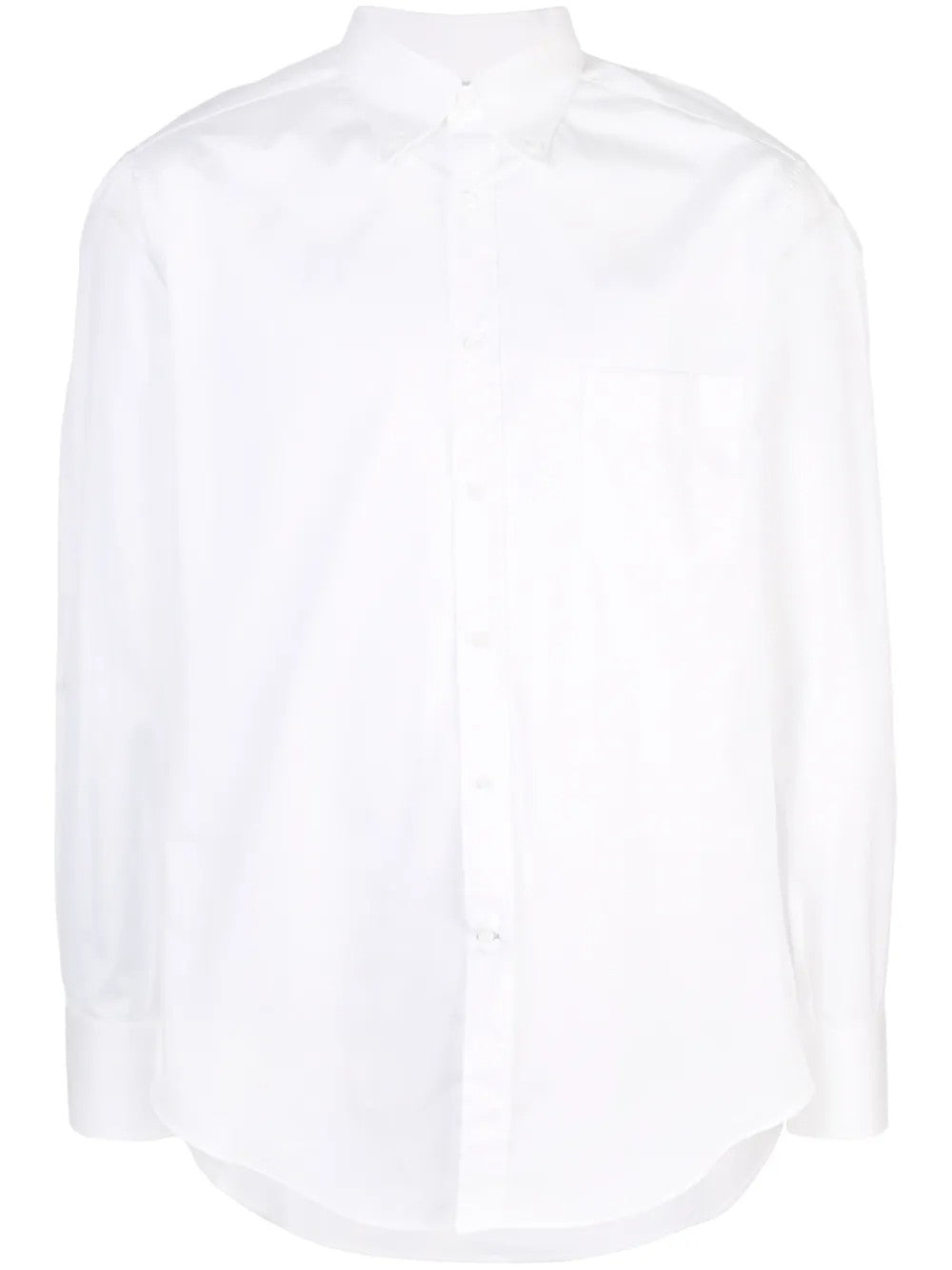 BRUNELLO CUCINELLI MEN'S WHITE COTTON BUTTON-UP SHIRT
