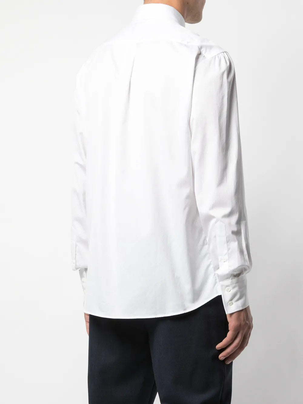 BRUNELLO CUCINELLI MEN'S WHITE COTTON BUTTON-UP SHIRT