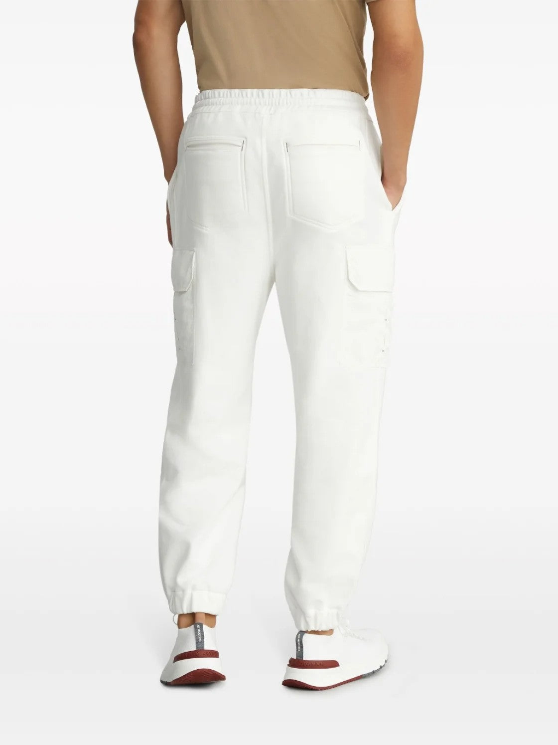 BRUNELLO CUCINELLI MEN'S OFF WHITE RELAXED TROUSERS