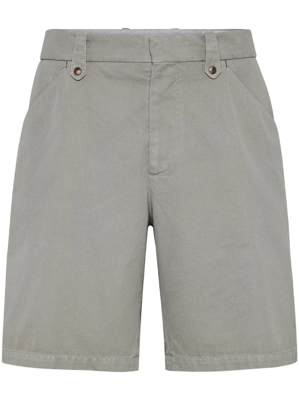 BRUNELLO CUCINELLI MEN'S KHAKI TAILORED SHORTS