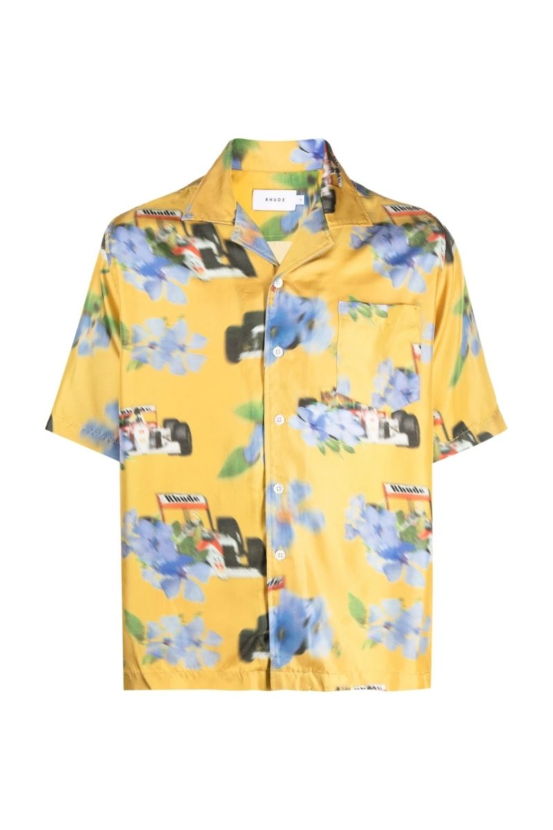 Rhude floral-print silk shirt