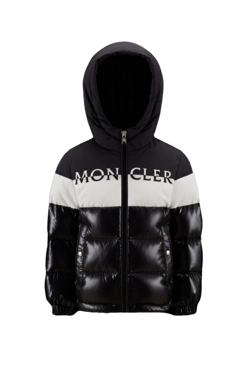 Moncler Kids LAOTARI GIUBBOTTO Logo Panel Down Jacket