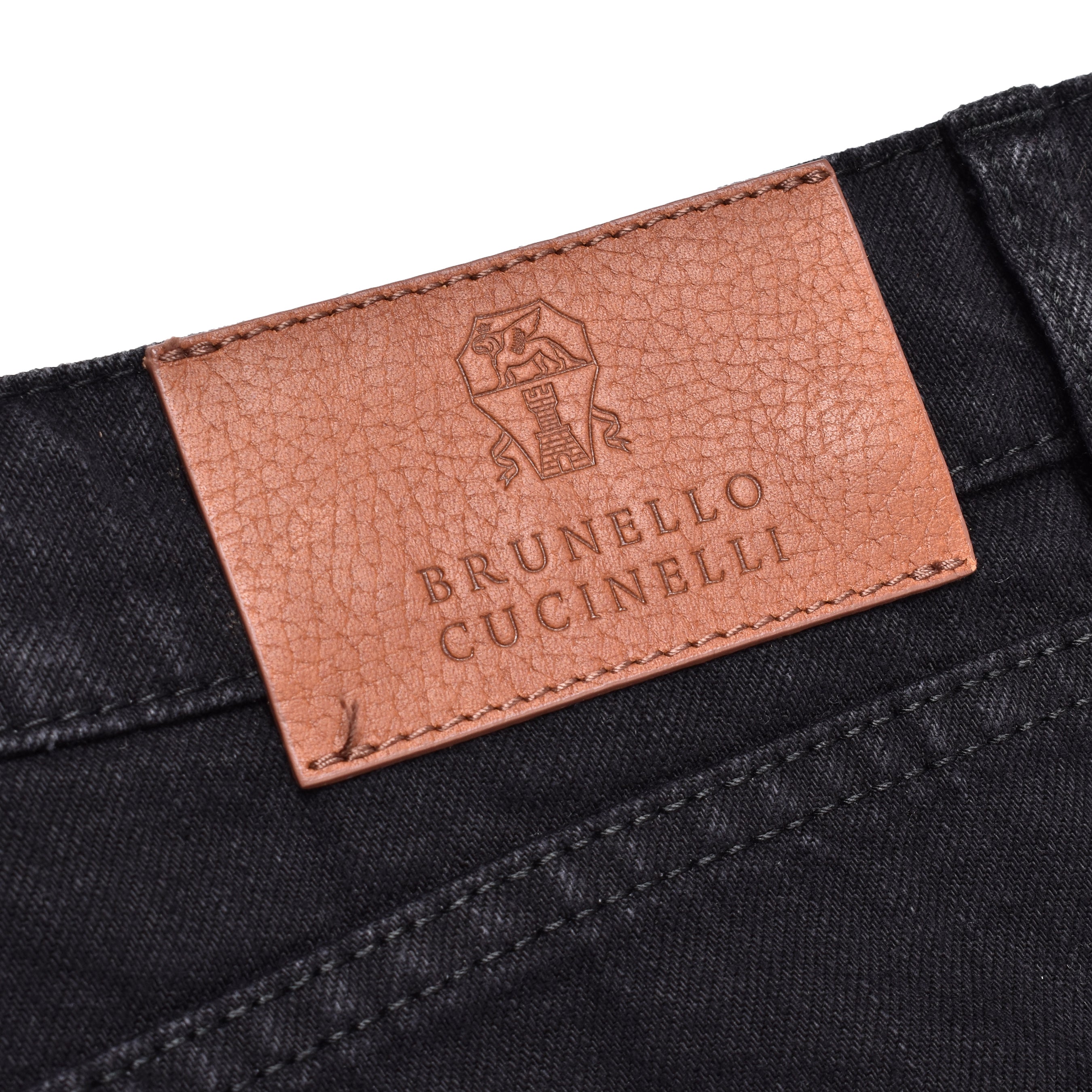 BRUNELLO CUCINELLI MEN'S BLACK FIVE-POCKET DENIM TROUSERS
