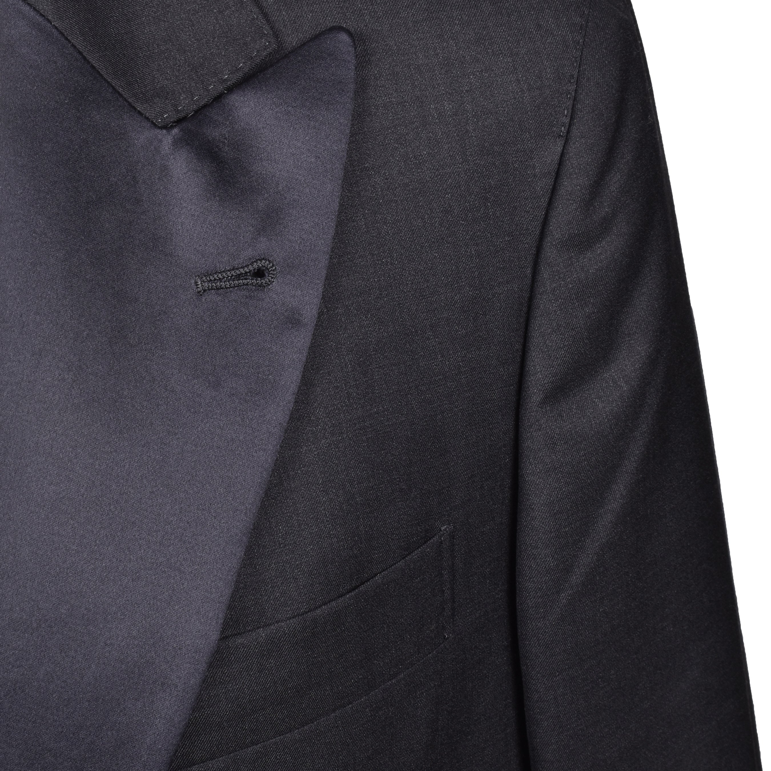 BRUNELLO CUCINELLI MEN'S BLACK VIRGIN WOOL DINNER JACKET