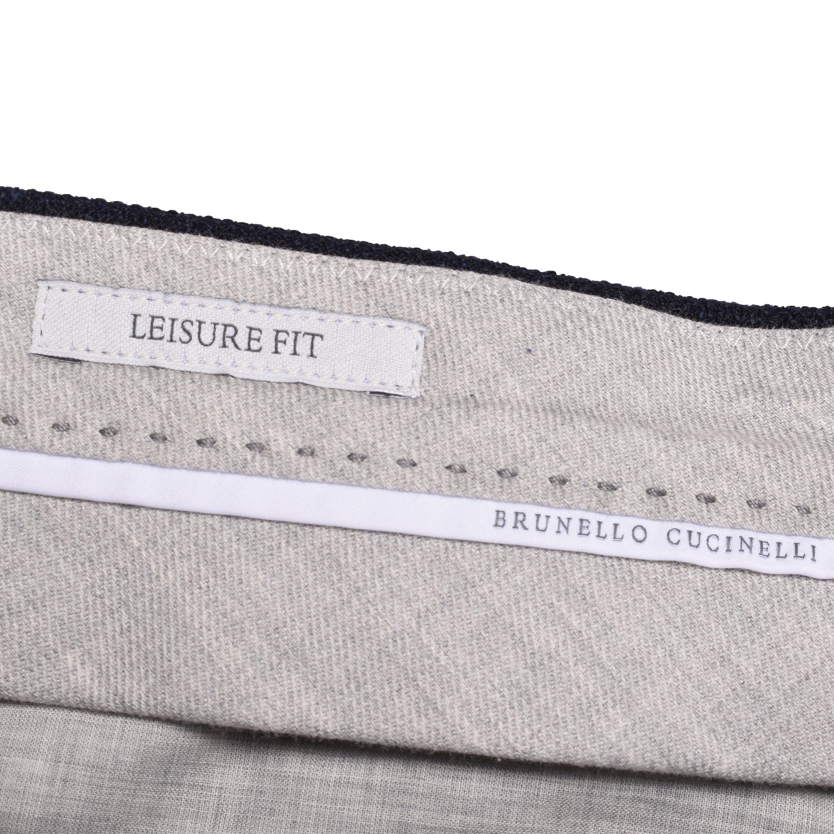 BRUNELLO CUCINELLI MEN'S NAVY LINEN BLEND STRIPED TROUSERS