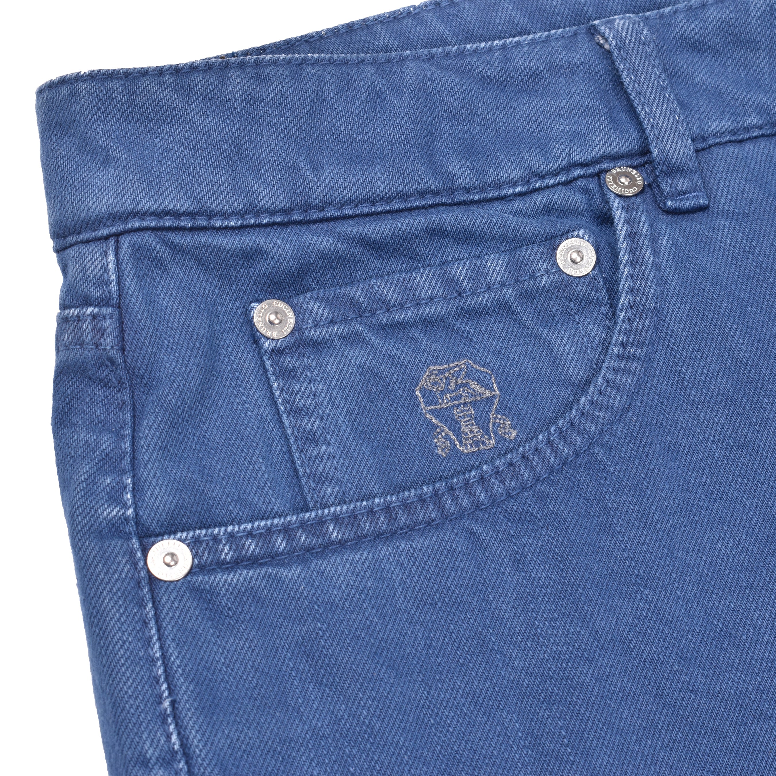 BRUNELLO CUCINELLI MEN'S INDIGO DENIM LEISURE FIT TROUSERS