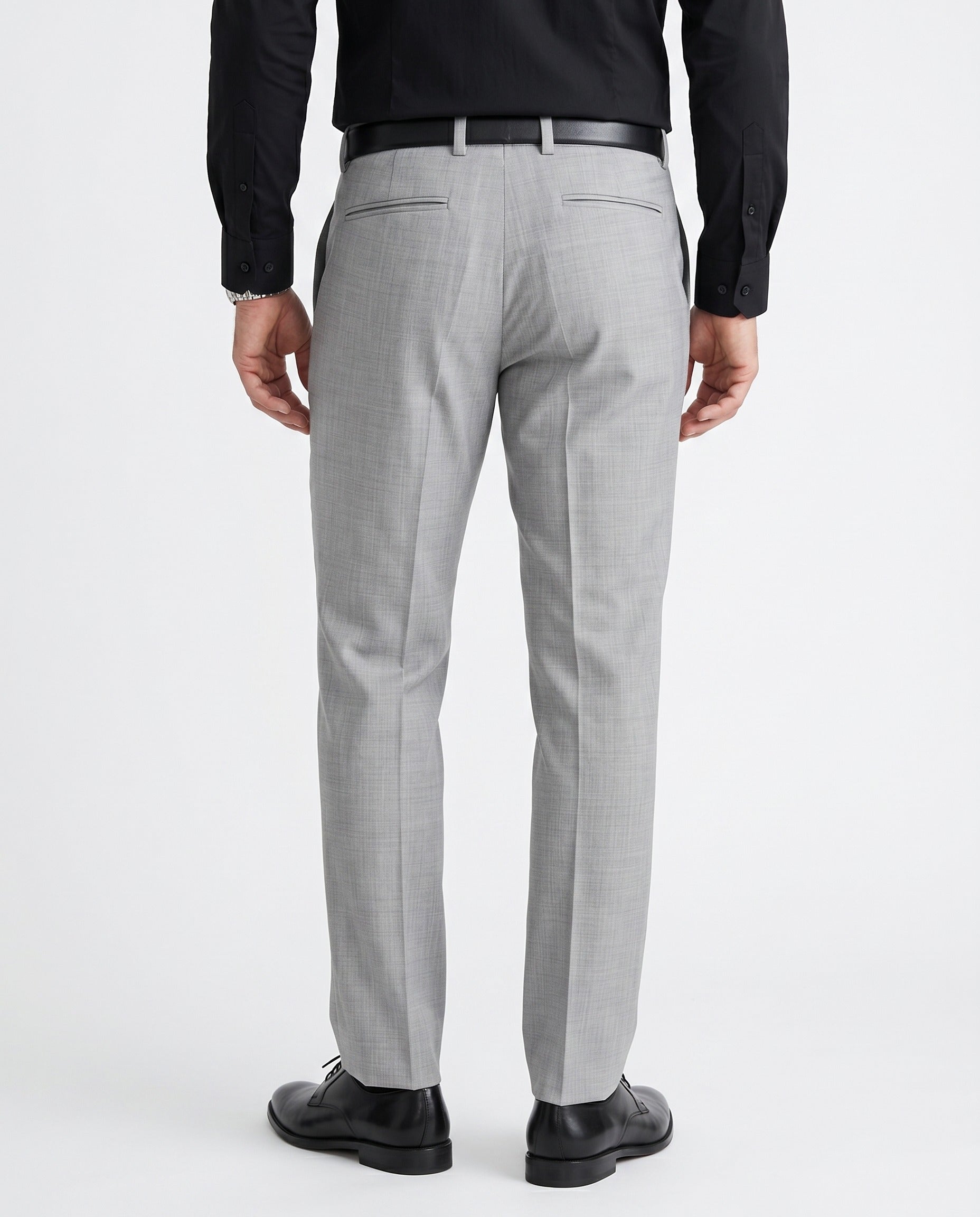 BRUNELLO CUCINELLI MEN'S LIGHT GRAY VIRGIN WOOL TROUSERS