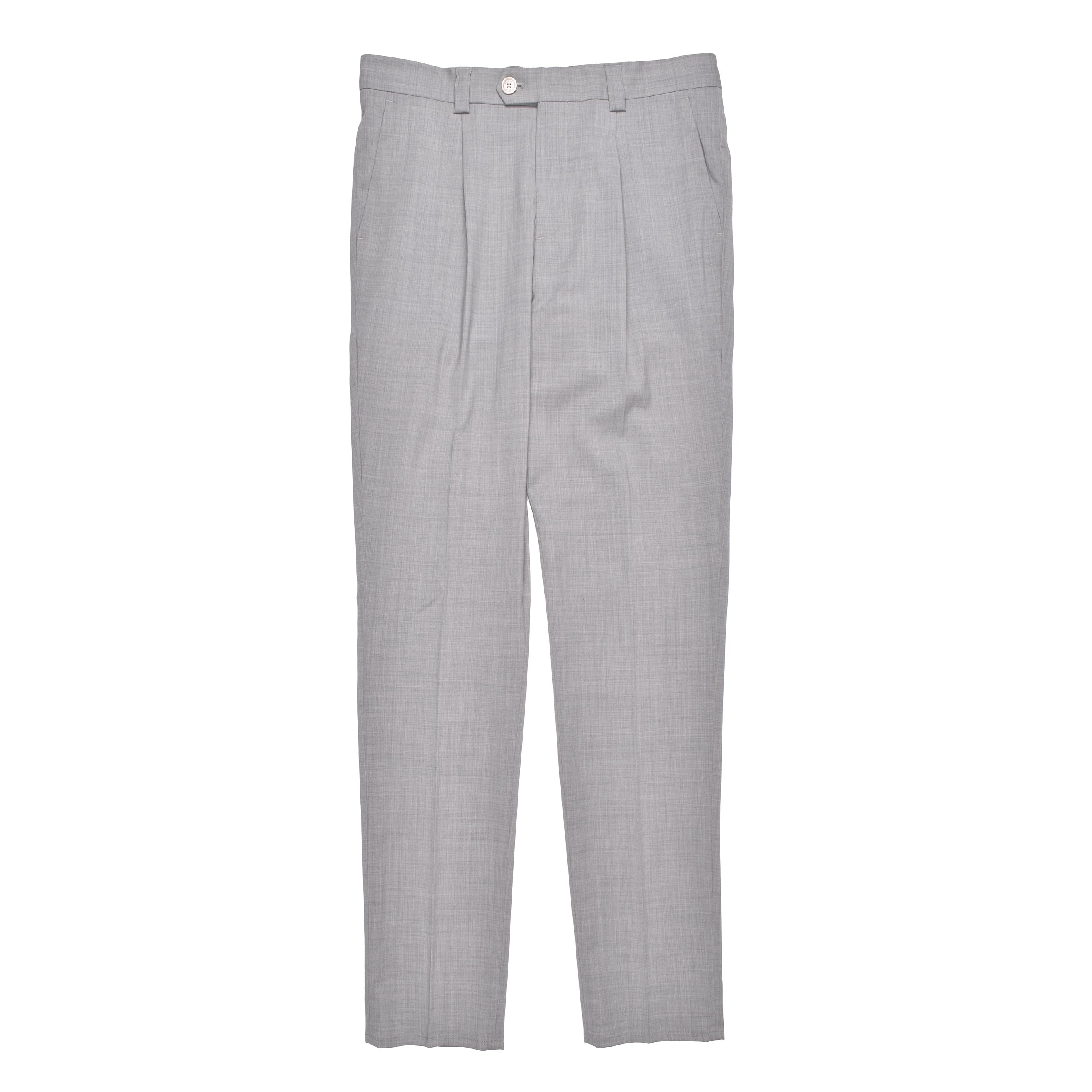 BRUNELLO CUCINELLI MEN'S LIGHT GRAY VIRGIN WOOL TROUSERS