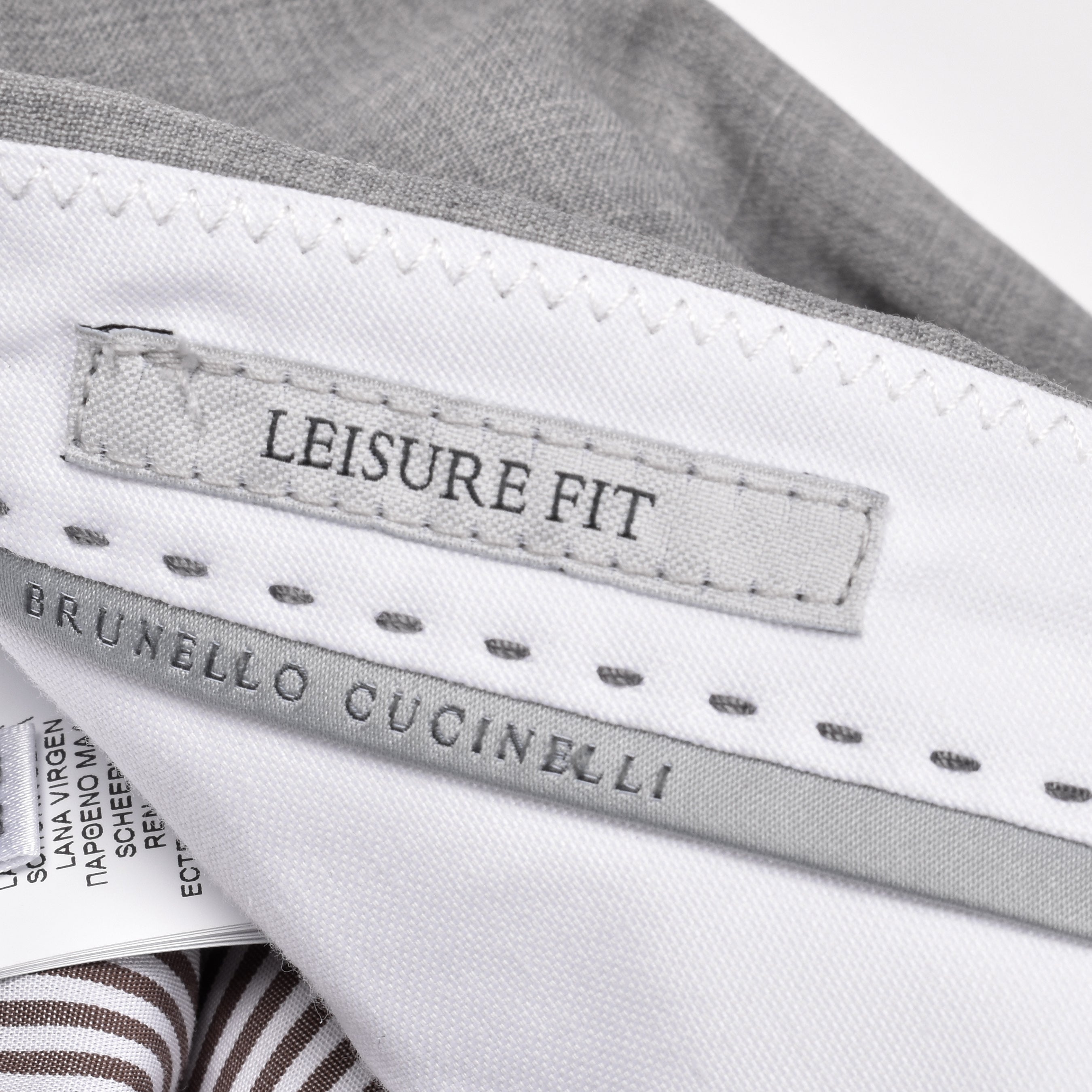 BRUNELLO CUCINELLI MEN'S LIGHT GRAY VIRGIN WOOL TROUSERS