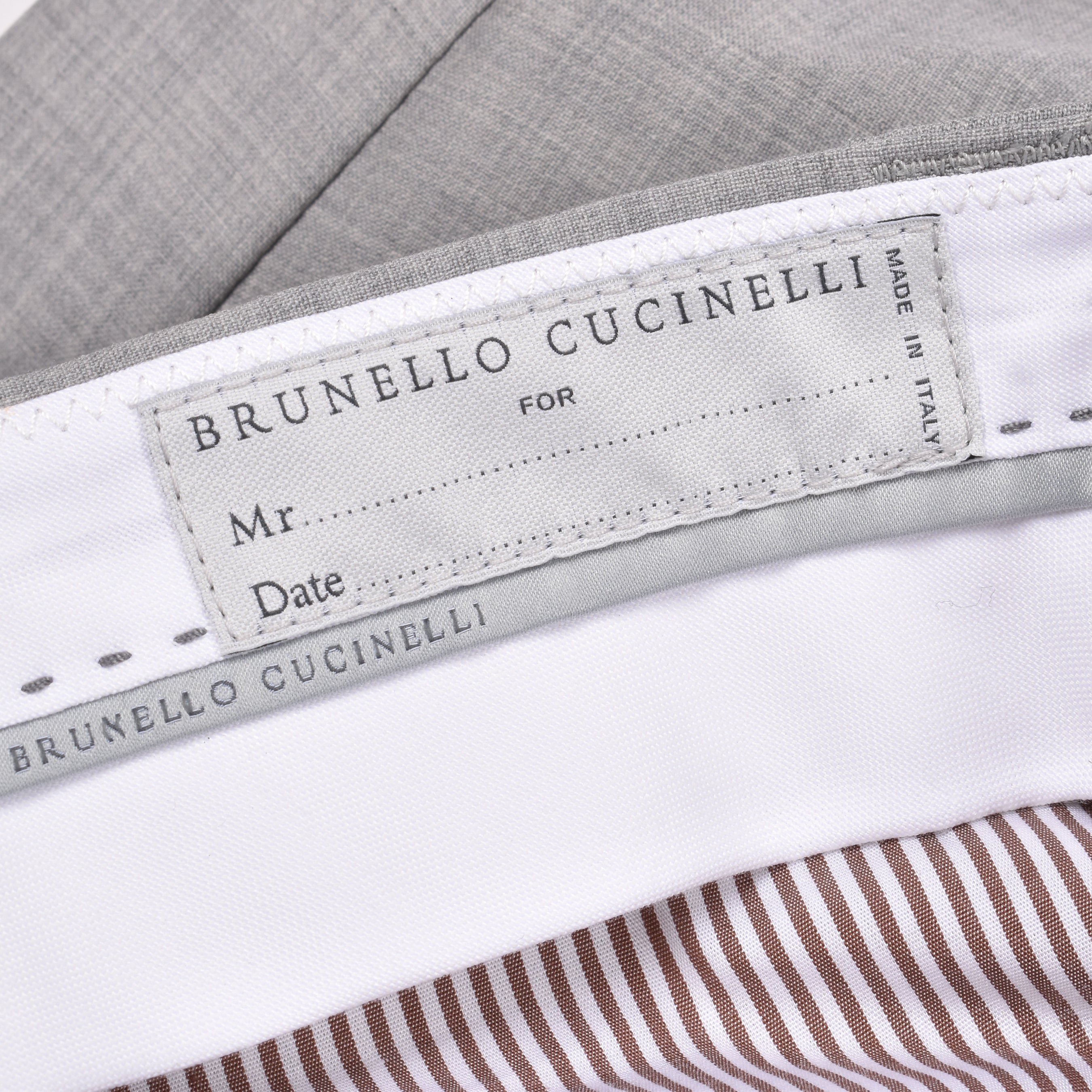 BRUNELLO CUCINELLI MEN'S LIGHT GRAY VIRGIN WOOL TROUSERS