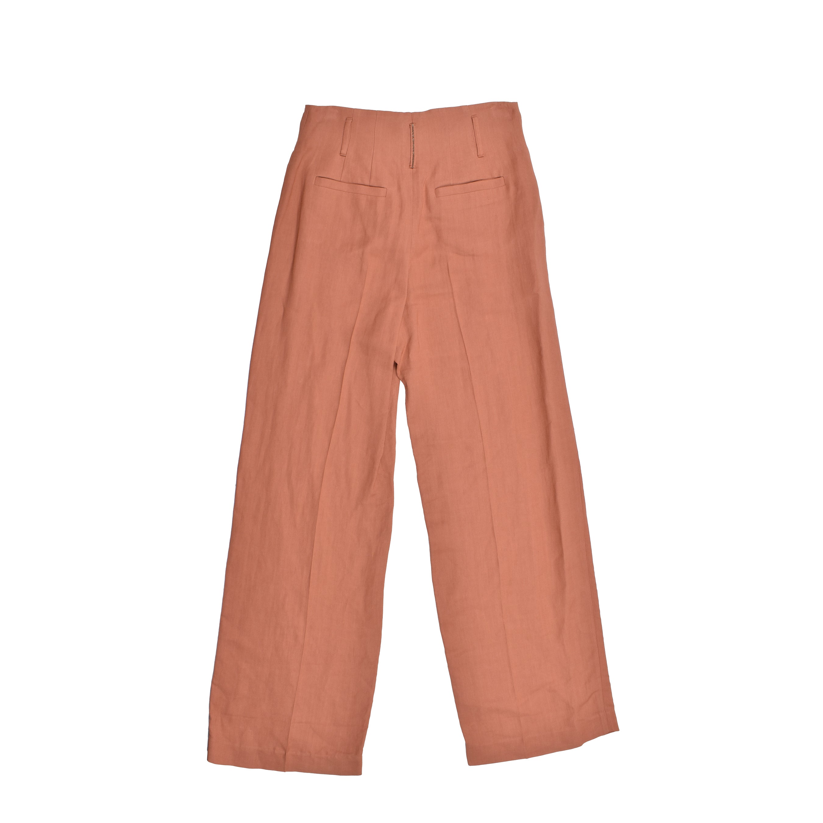 BRUNELLO CUCINELLI WOMEN'S CLAY LINEN BLEND WIDE-LEG TROUSERS