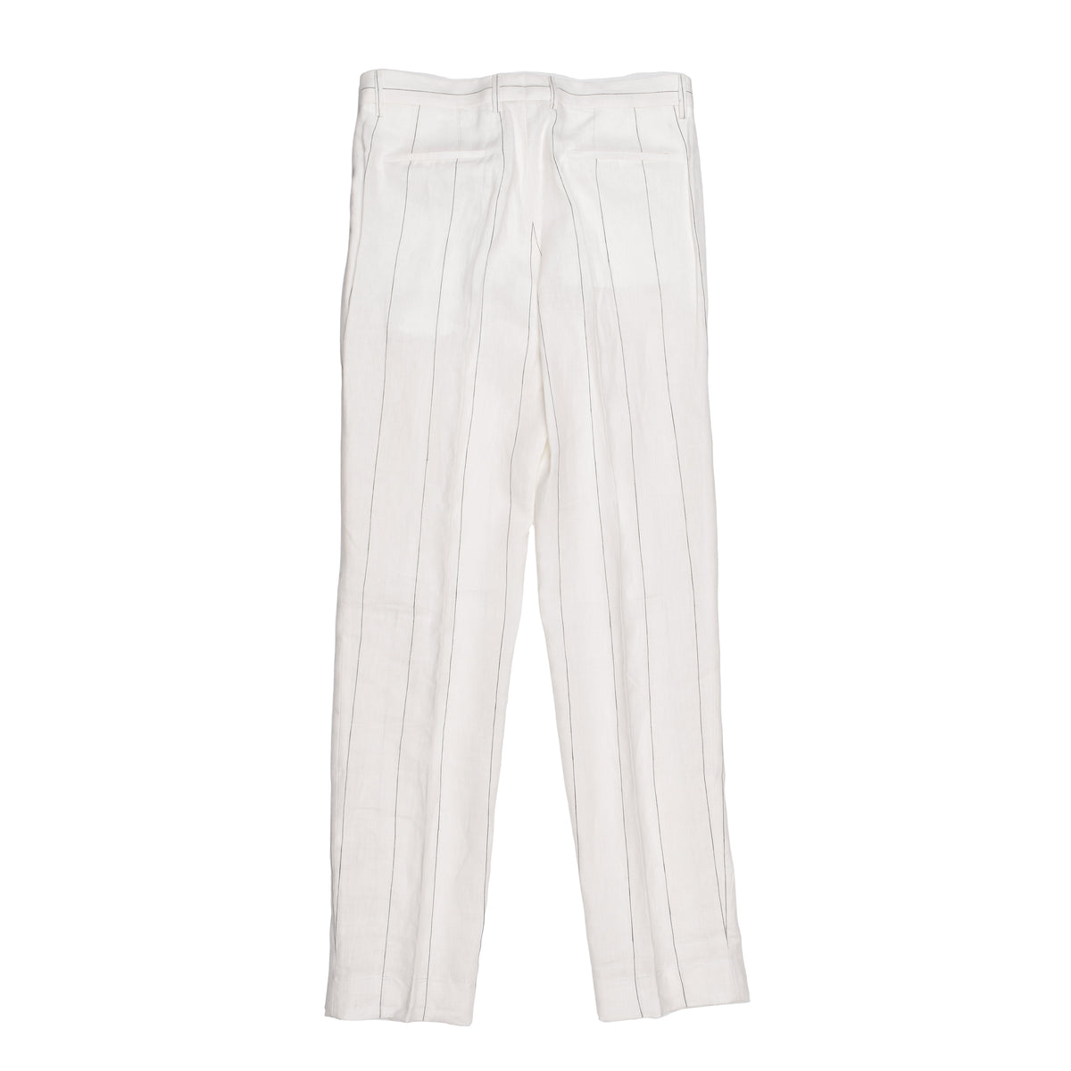 BRUNELLO CUCINELLI MEN'S OFF WHITE LINEN TROUSERS