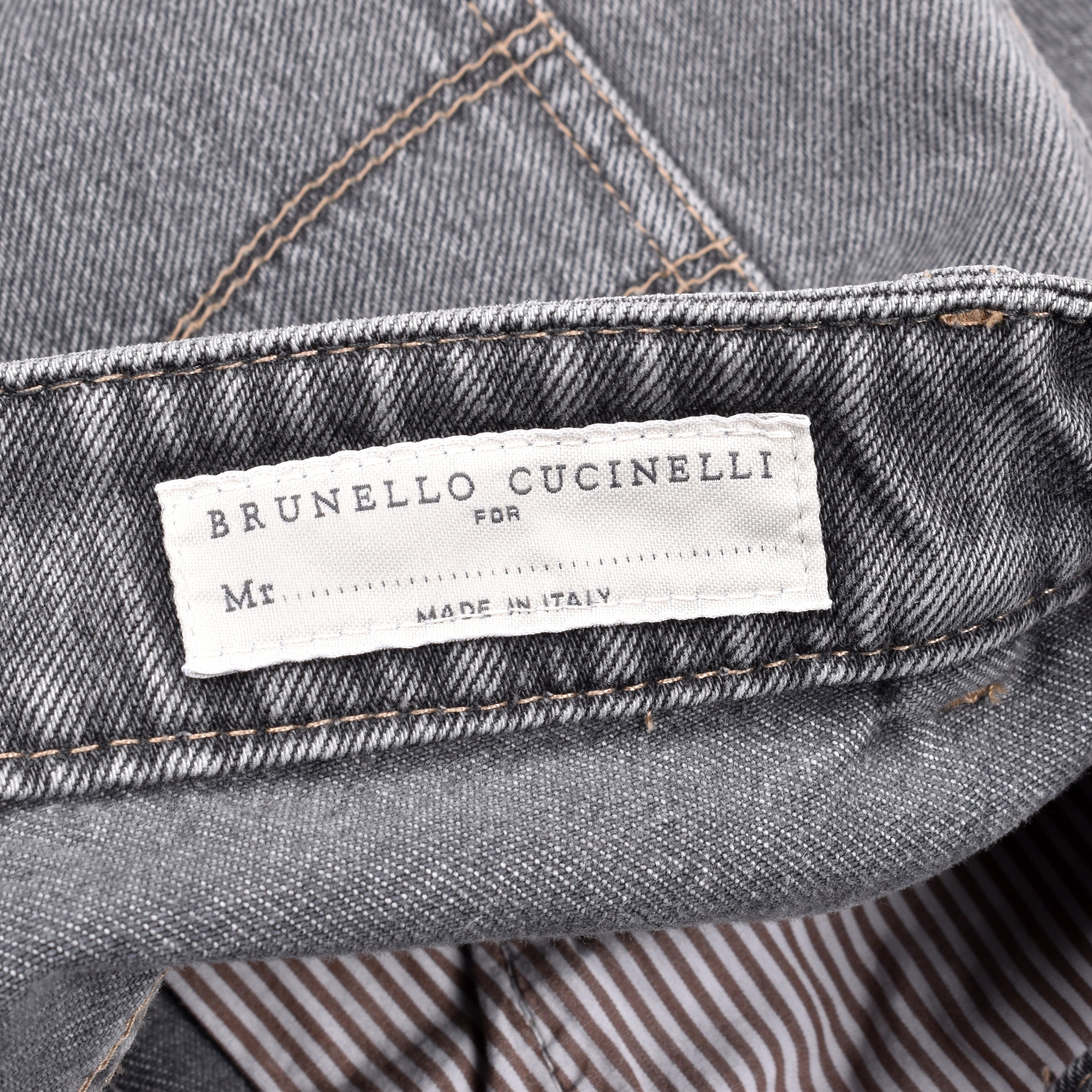 BRUNELLO CUCINELLI MEN'S GRAY DENIM FIVE-POCKET JEANS