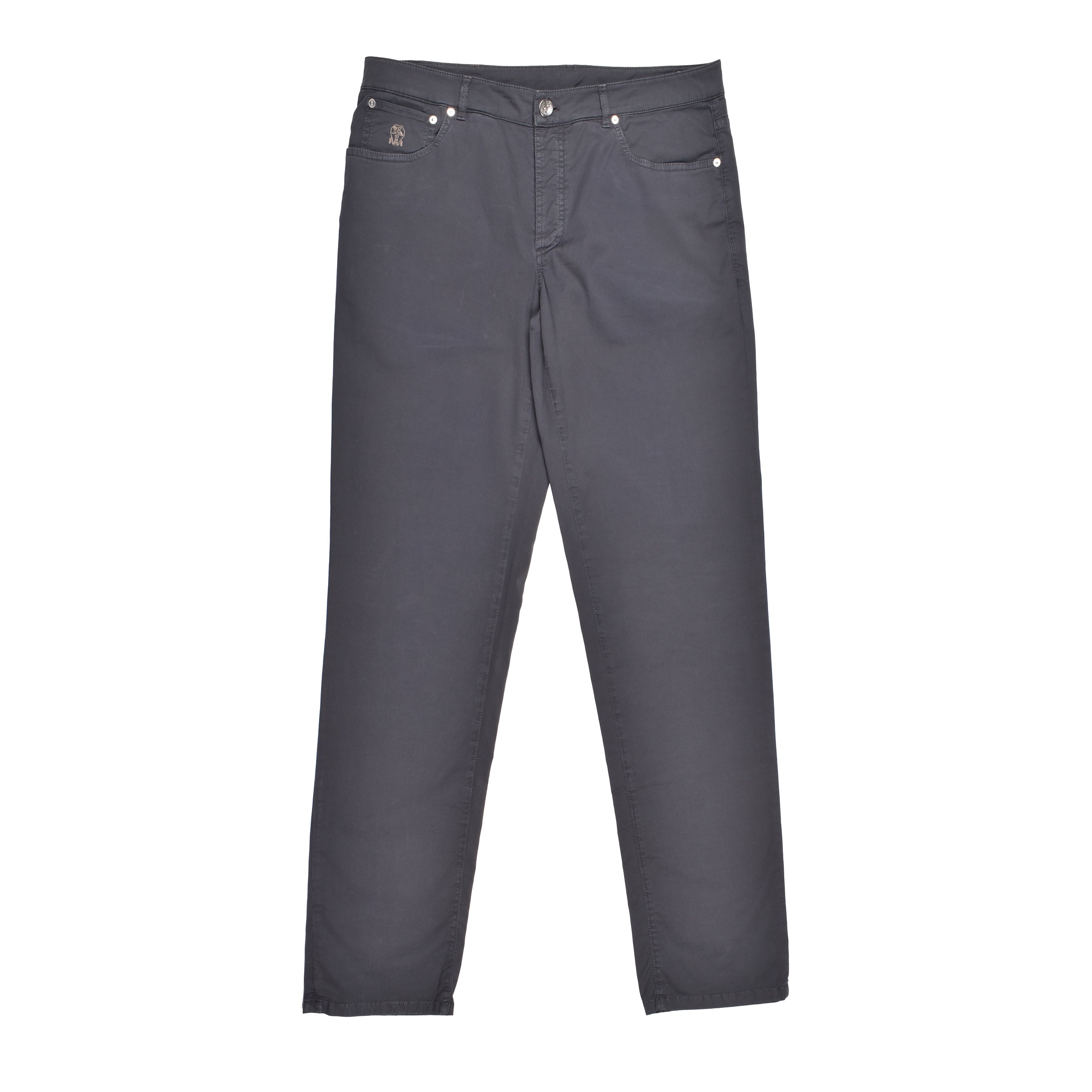 BRUNELLO CUCINELLI MEN'S ANTHRACITE FIVE-POCKET TAILORED TROUSERS