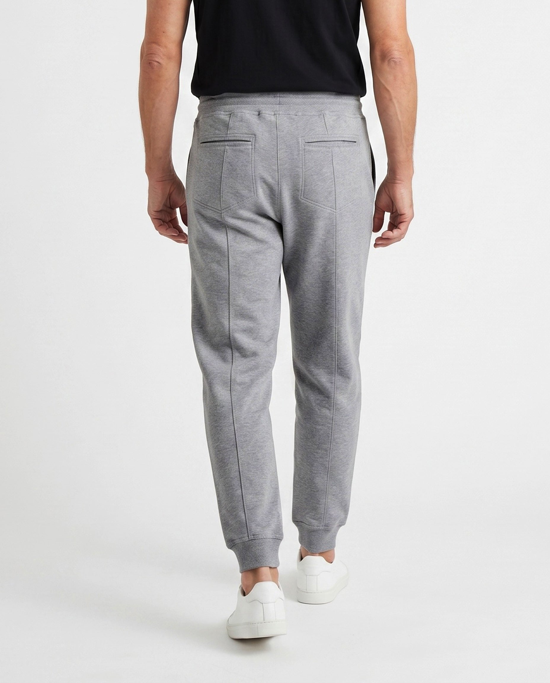 BRUNELLO CUCINELLI MEN'S MEDIUM GREY TAILORED JOGGER PANTS