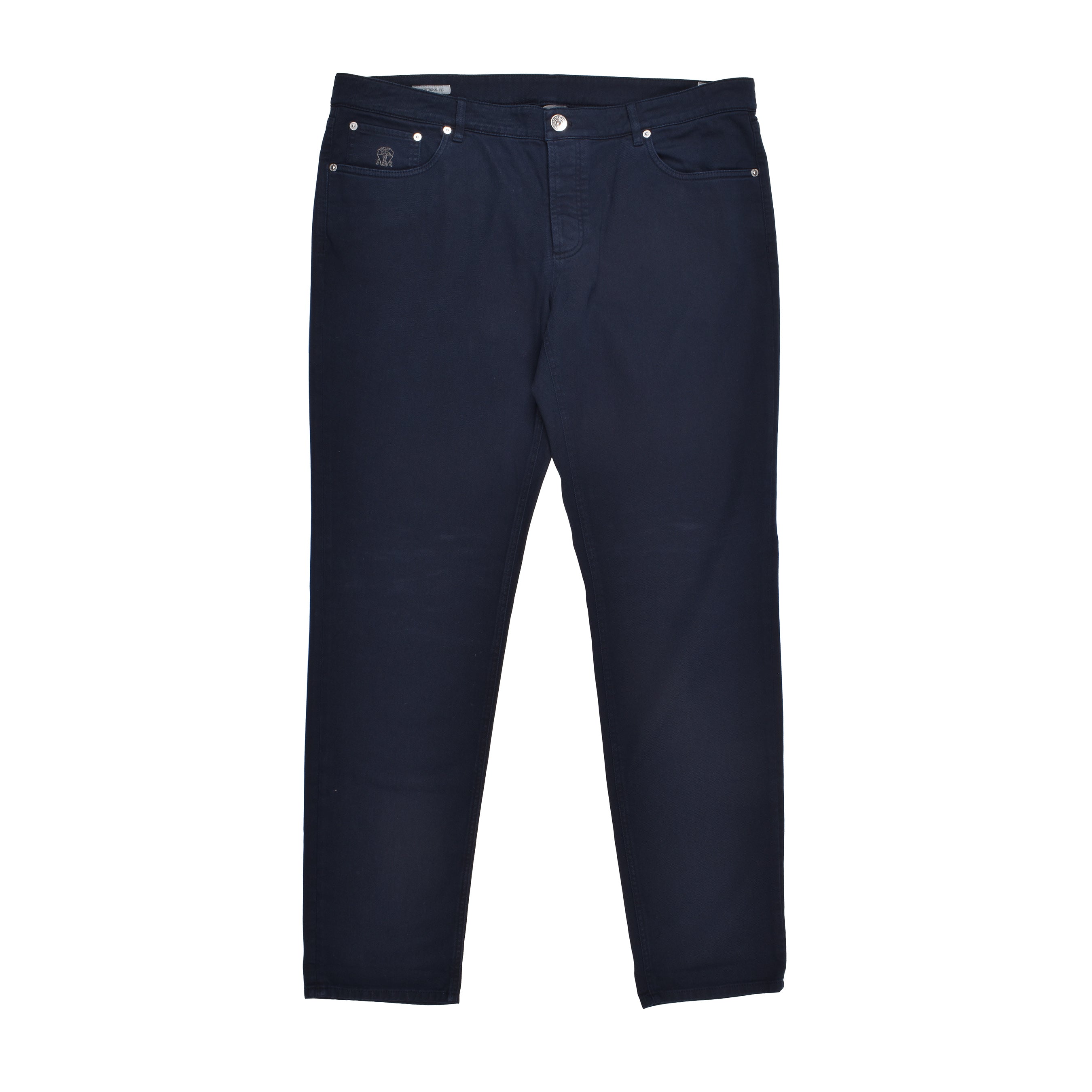 BRUNELLO CUCINELLI MEN'S DARK NAVY FIVE-POCKET TROUSERS