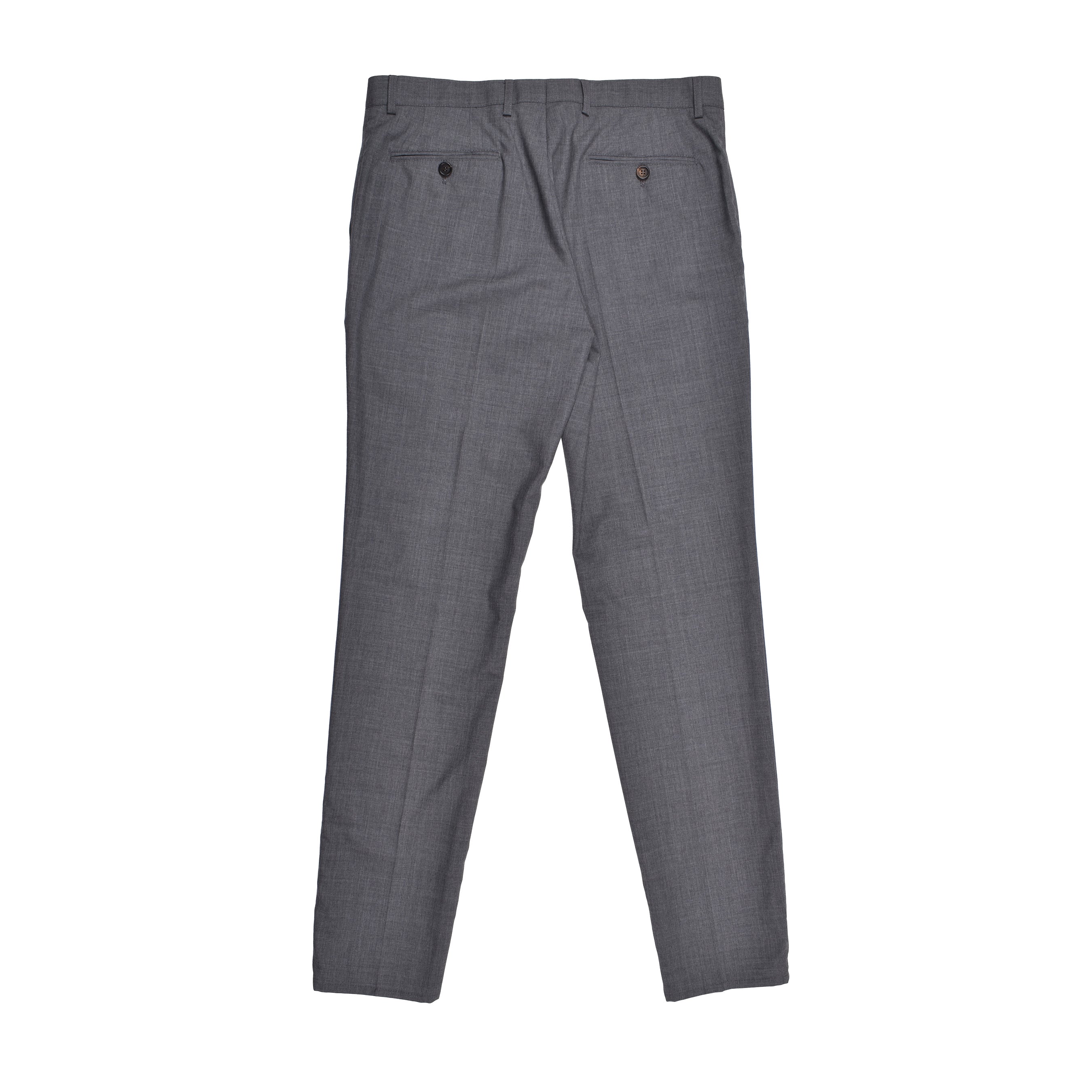 BRUNELLO CUCINELLI MEN'S LEAD GREY VIRGIN WOOL TROUSERS