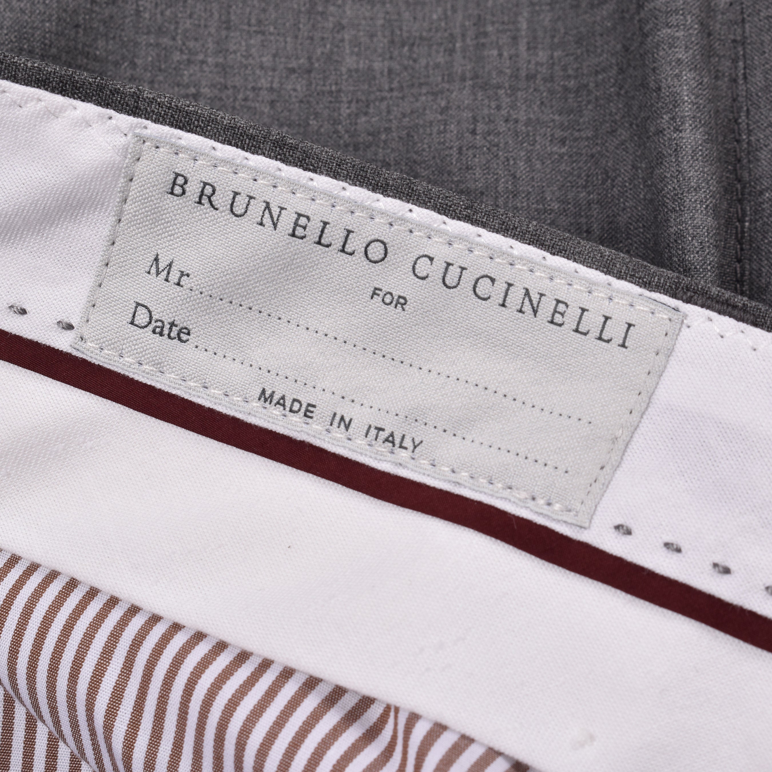 BRUNELLO CUCINELLI MEN'S LEAD GREY VIRGIN WOOL TROUSERS