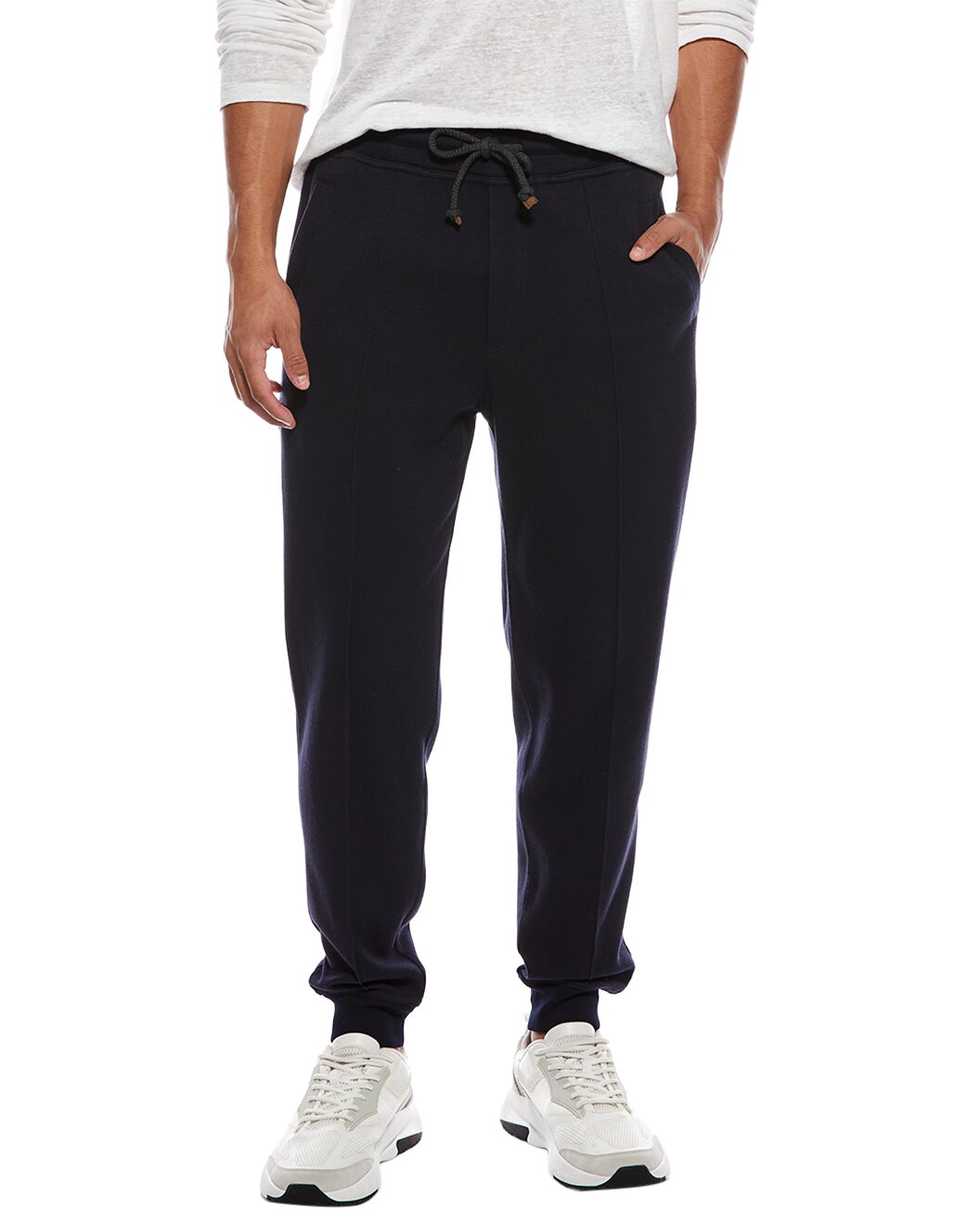 BRUNELLO CUCINELLI MEN'S BLUE TAILORED JOGGER TROUSERS