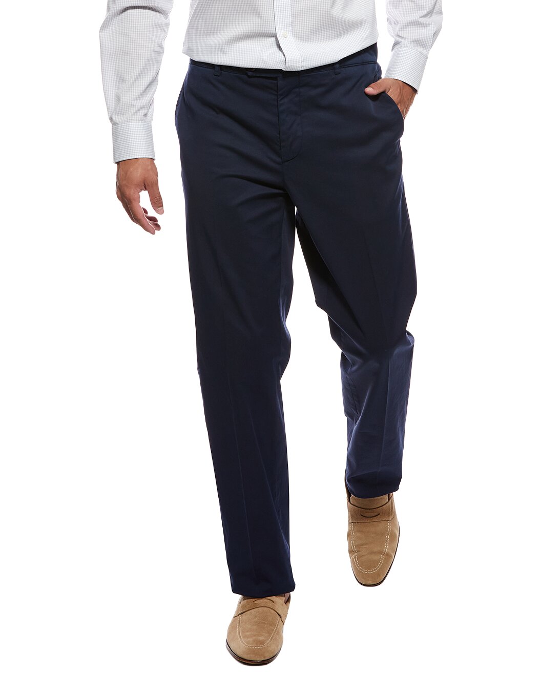 BRUNELLO CUCINELLI MEN'S NAVY TAILORED TROUSERS