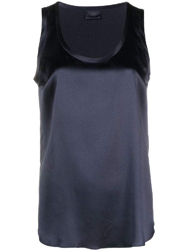 BRUNELLO CUCINELLI WOMEN'S NIGHT SKY SILK TANK TOP