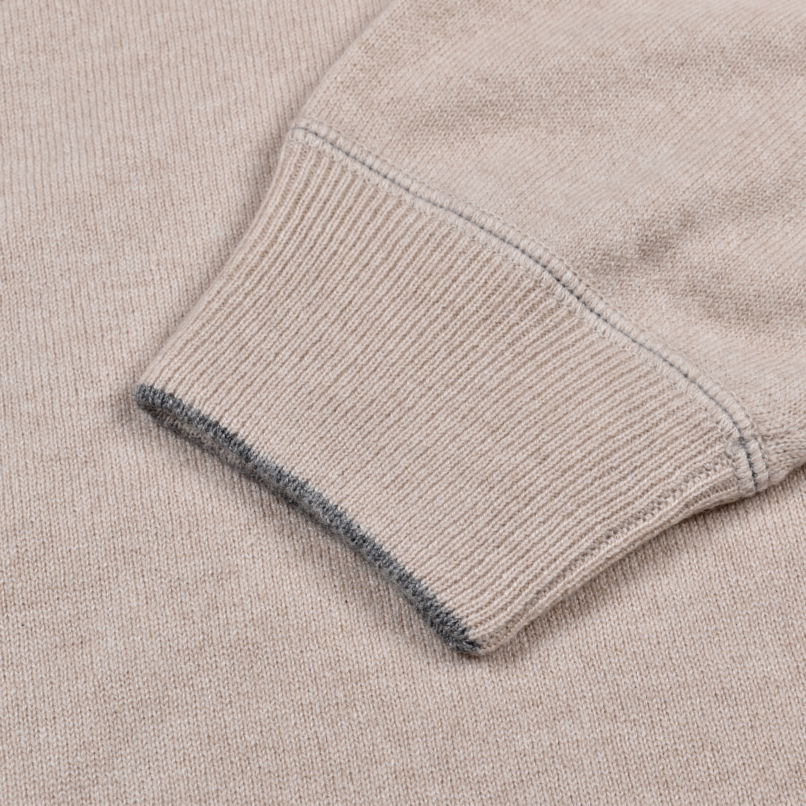 BRUNELLO CUCINELLI MEN'S SAND CASHMERE CREW NECK SWEATER