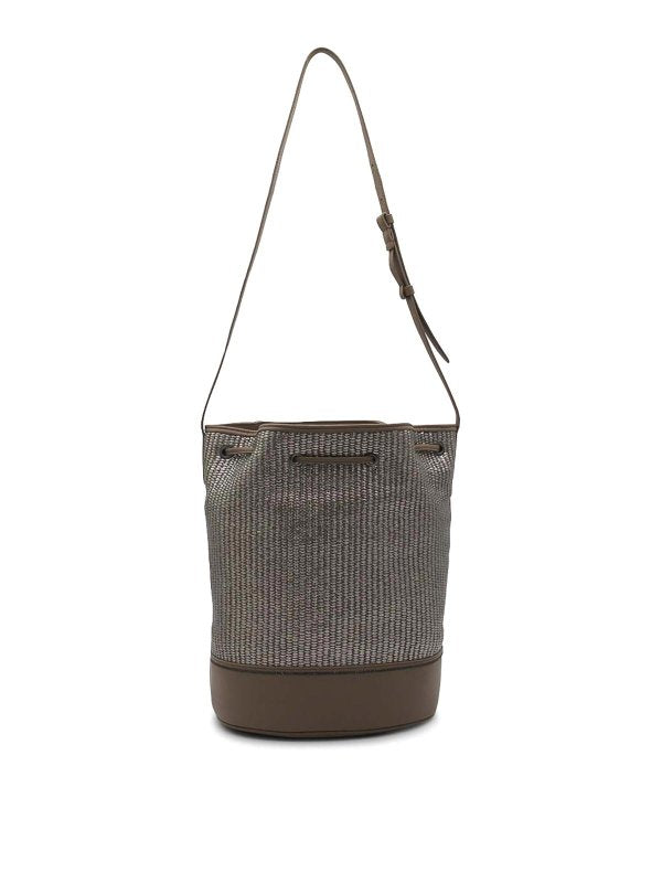 BRUNELLO CUCINELLI WOMEN'S ICE CANNA DI FUCILE BUCKET BAG