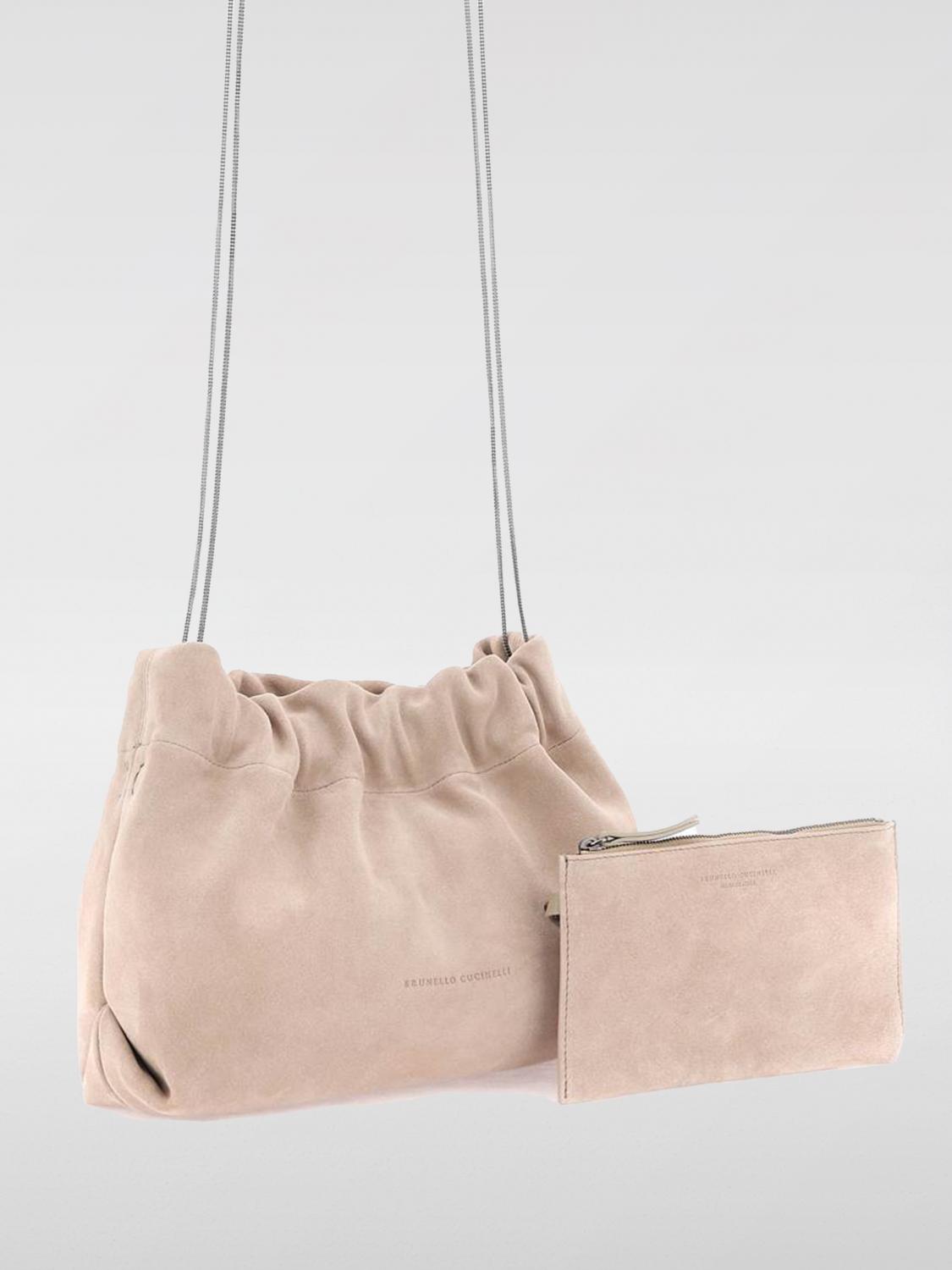 BRUNELLO CUCINELLI WOMEN'S SABBIA SUEDE GATHERED CLUTCH BAG