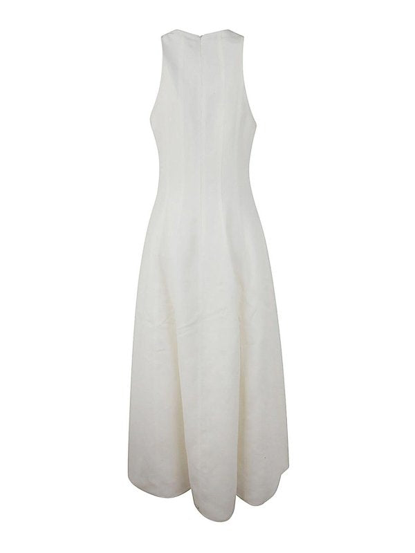 BRUNELLO CUCINELLI WOMEN'S NATURALE LINEN BLEND SLEEVELESS DRESS
