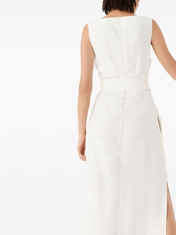 BRUNELLO CUCINELLI WOMEN'S OFF WHITE SLEEVELESS LONG DRESS