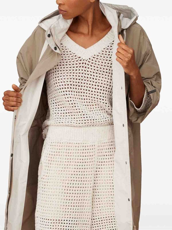 BRUNELLO CUCINELLI WOMEN'S LIGHT BEIGE HOODED PARKA
