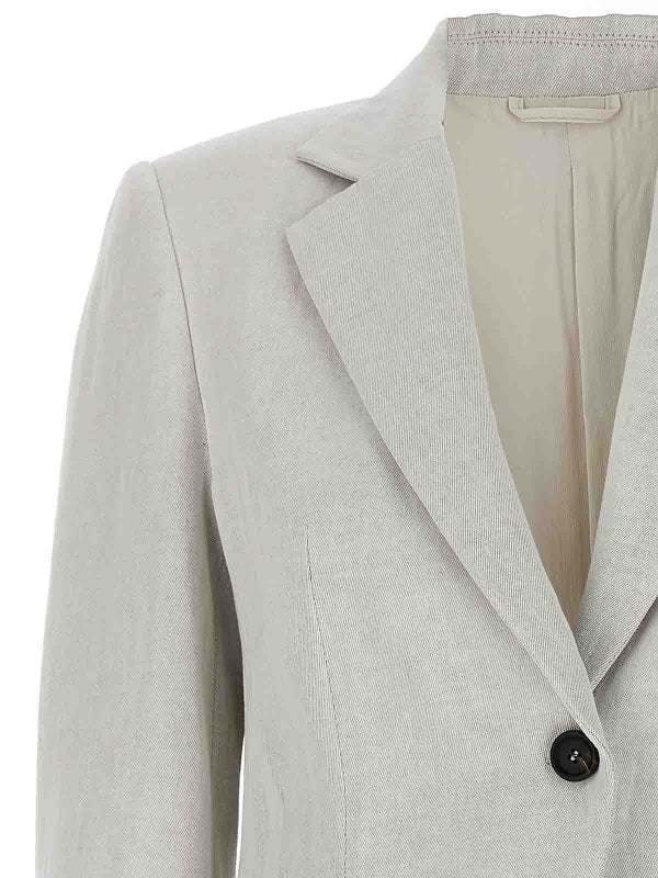 BRUNELLO CUCINELLI WOMEN'S GESSO LINEN COTTON TAILORED BLAZER