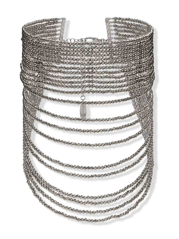 BRUNELLO CUCINELLI WOMEN'S SILVER LAYERED CHAIN NECKLACE