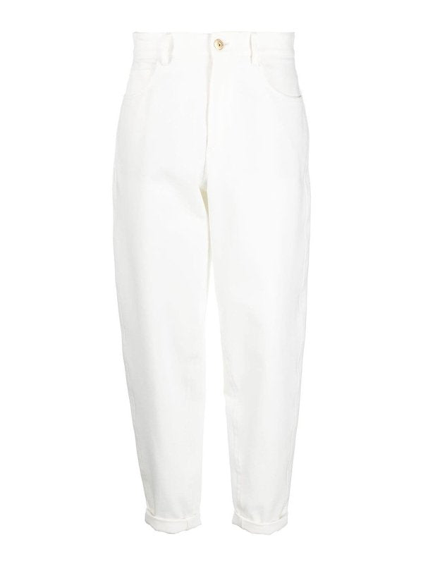 BRUNELLO CUCINELLI WOMEN'S NATURALE COTTON RELAXED FIT TROUSERS