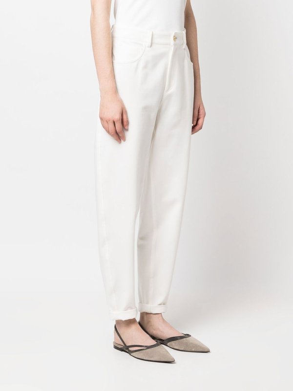BRUNELLO CUCINELLI WOMEN'S NATURALE COTTON RELAXED FIT TROUSERS