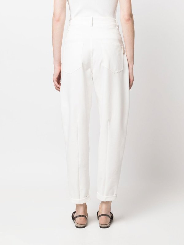 BRUNELLO CUCINELLI WOMEN'S NATURALE COTTON RELAXED FIT TROUSERS