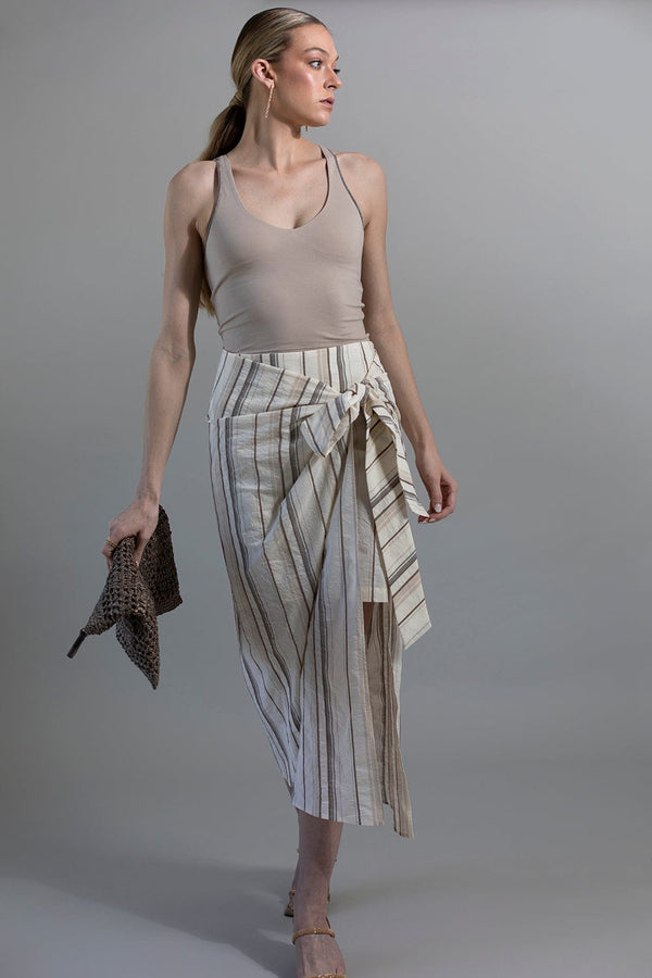 BRUNELLO CUCINELLI WOMEN'S OFF WHITE STRETCH TANK TOP