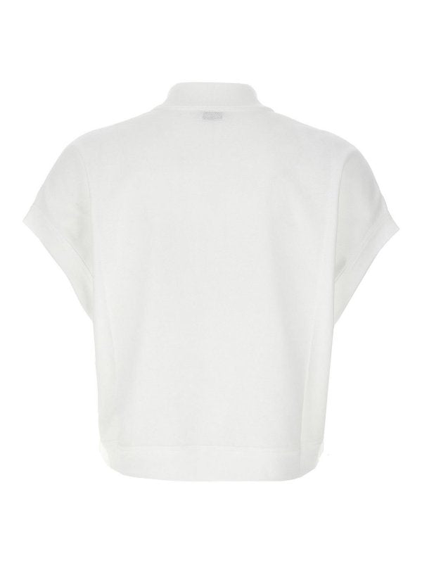 BRUNELLO CUCINELLI WOMEN'S WHITE SHORT SLEEVE SHIRT